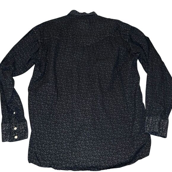 Larry Mahan Western Pearl Snap Shirt Mens L Black Floral Cowboy Rodeo Vintage - Picture 14 of 14